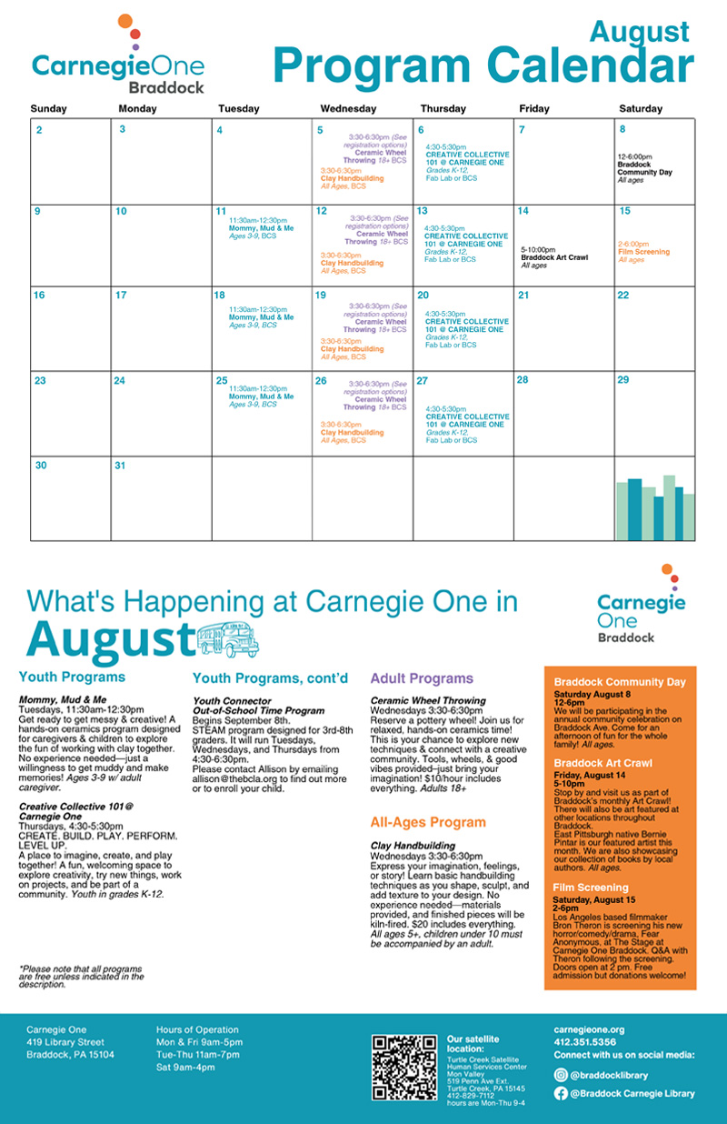 Carnegie One Aug 2026 Calendar
